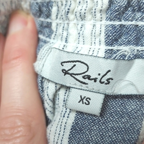 Rails Teresa Cannes Stripe Jumpsuit Linen Jumpsuit Blue White Size XS - Picture 10 of 16